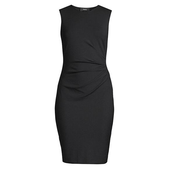 Theory Jorainna Black Sheath Jersey Stretch Sleeveless Dress Size P XS - Picture 2 of 7